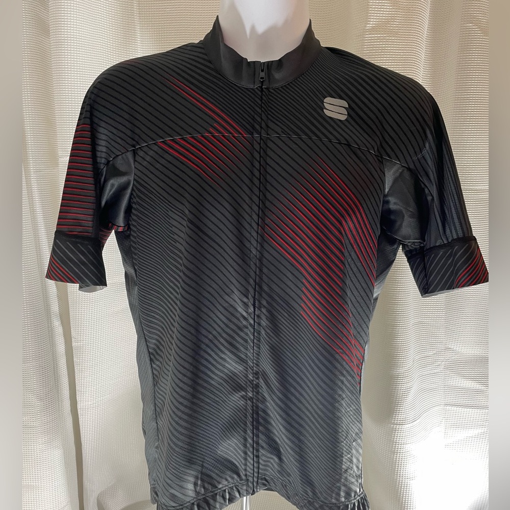 Sportful biking shirt jersey, black red colors